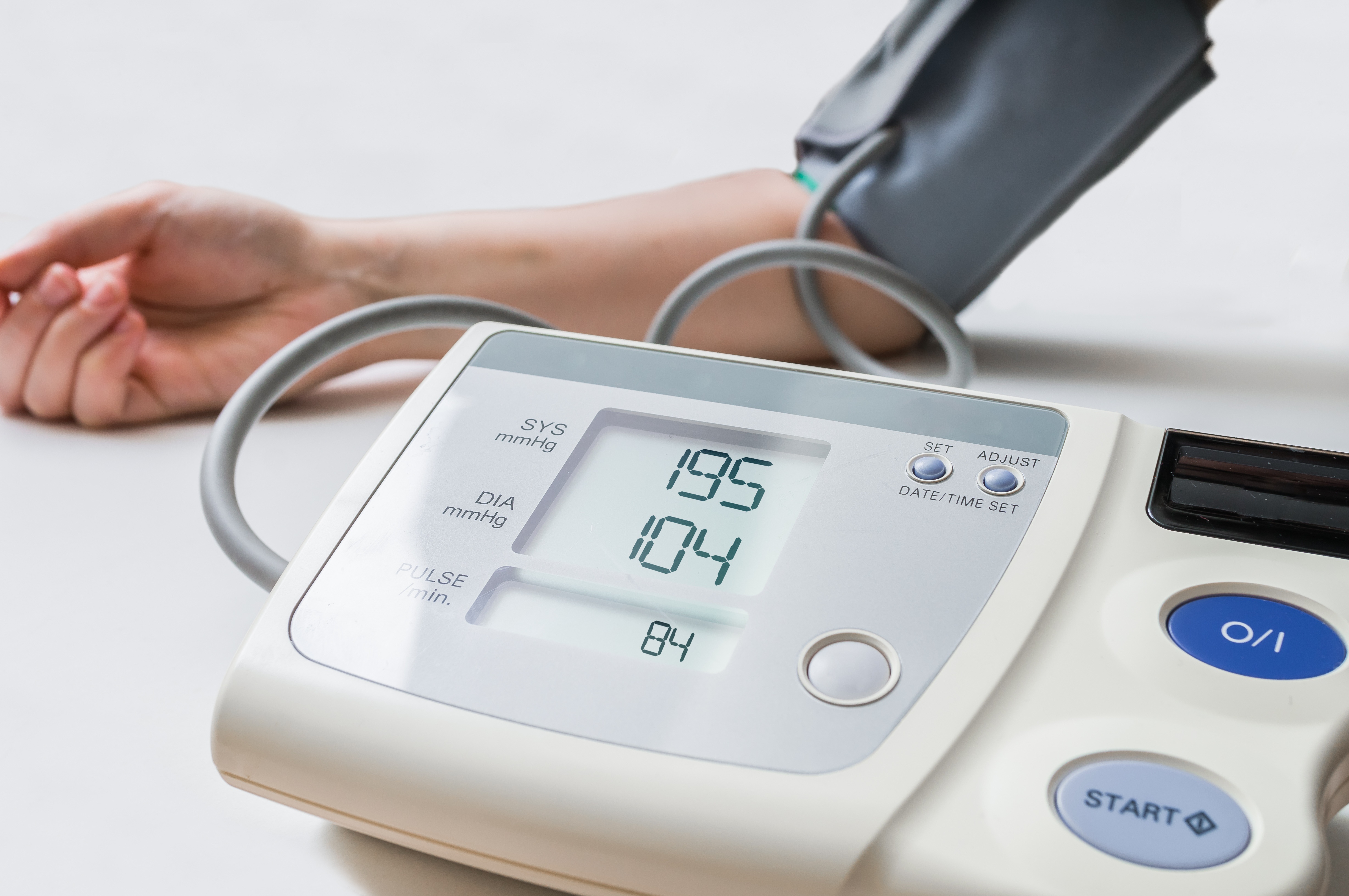 Patient Suffers From Hypertension. Woman Is Measuring Blood Pressure ...